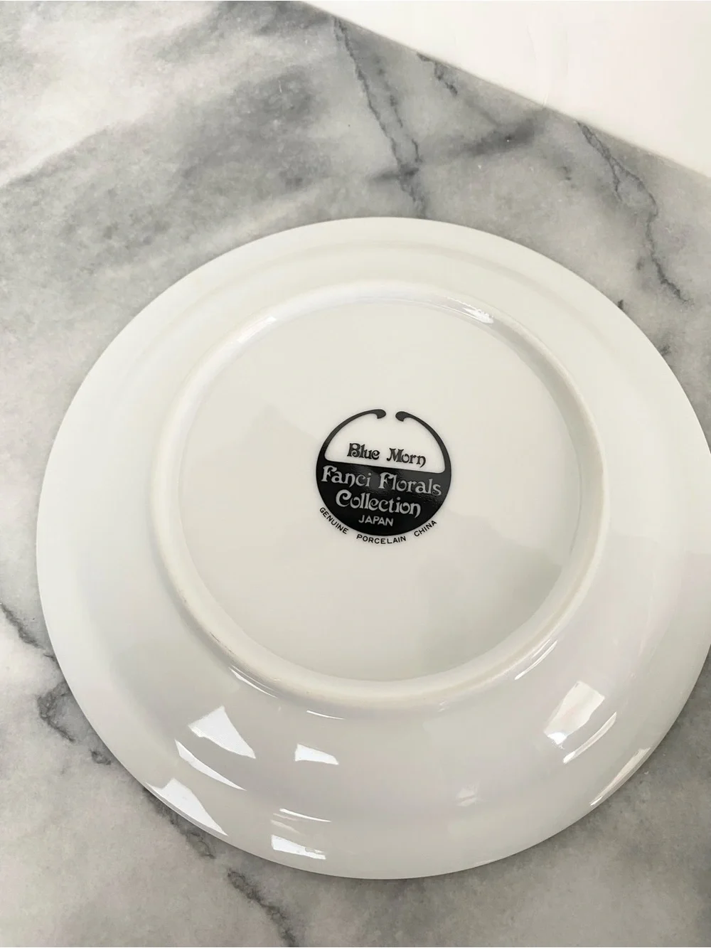 Vintage FANCI FLORAL Blue Morn Collection Japan Salad Plates (4)